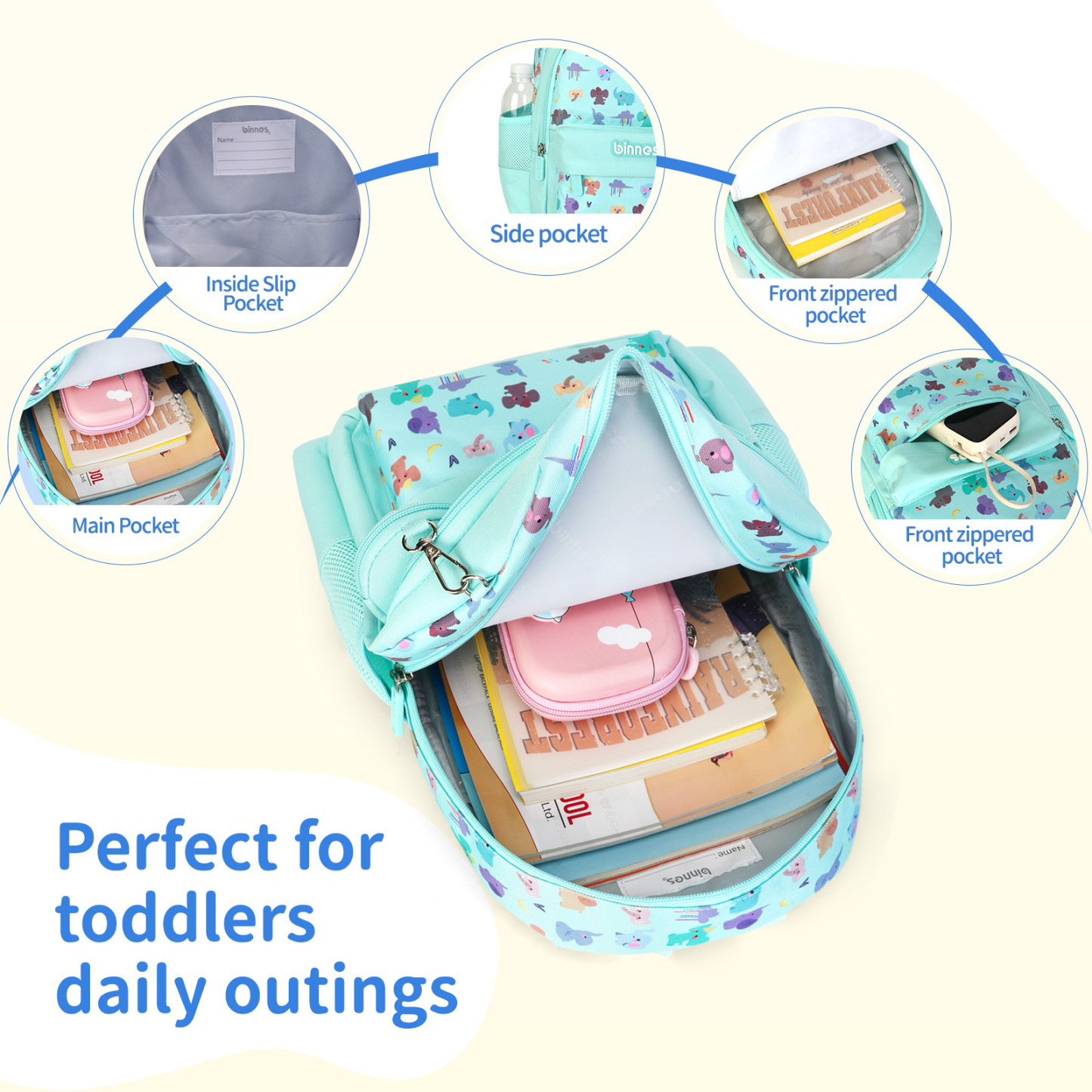 SUNEIGHT Kids backpack,Toddler Backpack for 1-5 Years