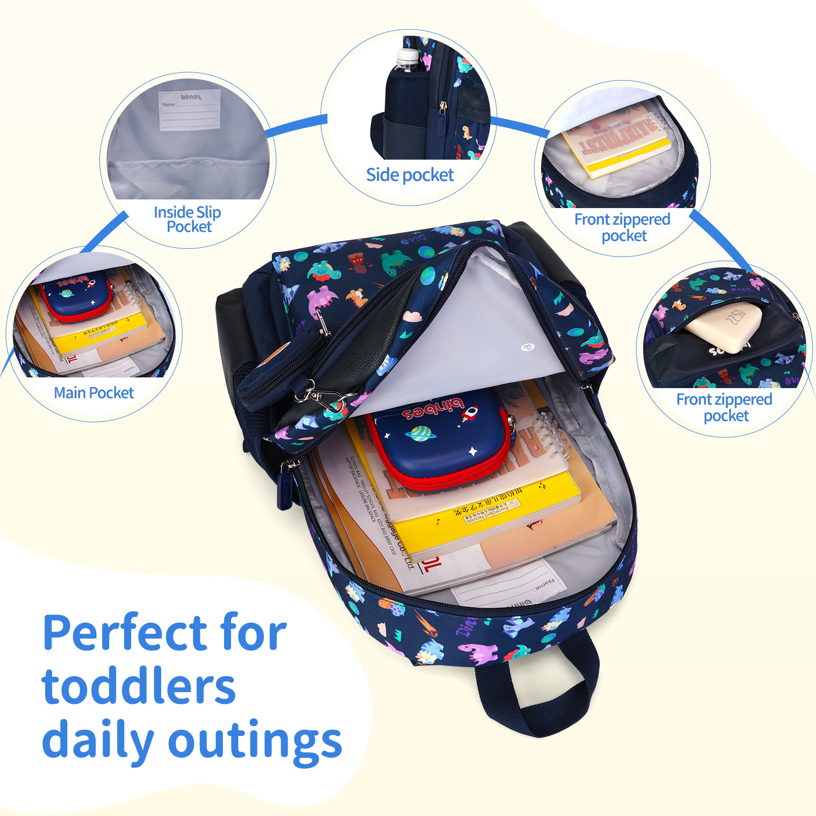 SUNEIGHT Kids backpack,Toddler Backpack for 1-5 Years