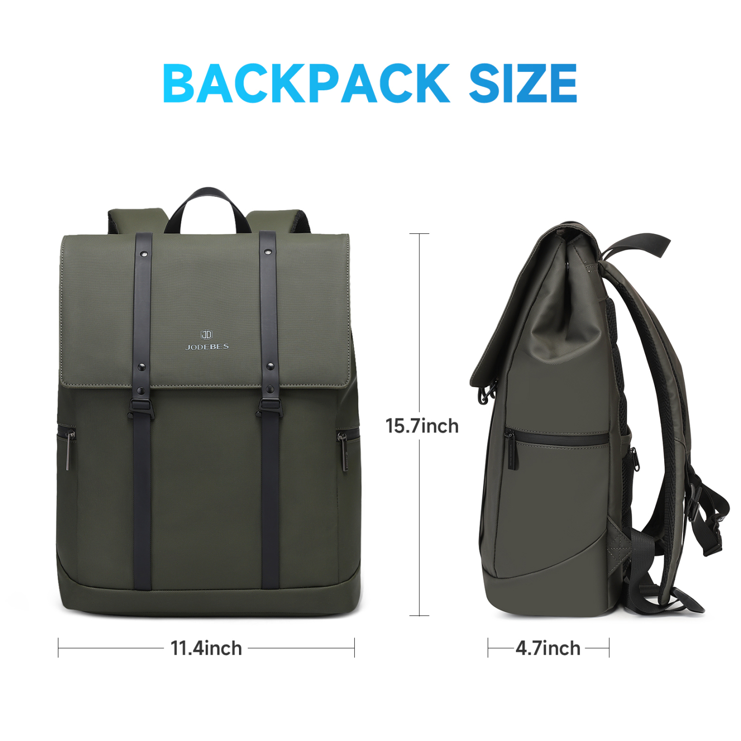 JODEBES Laptop Backpack,Business Anti Theft Slim Sturdy Laptops Backpack,Water Resistant Laptop Bag 15.6Inch 18L(Black)