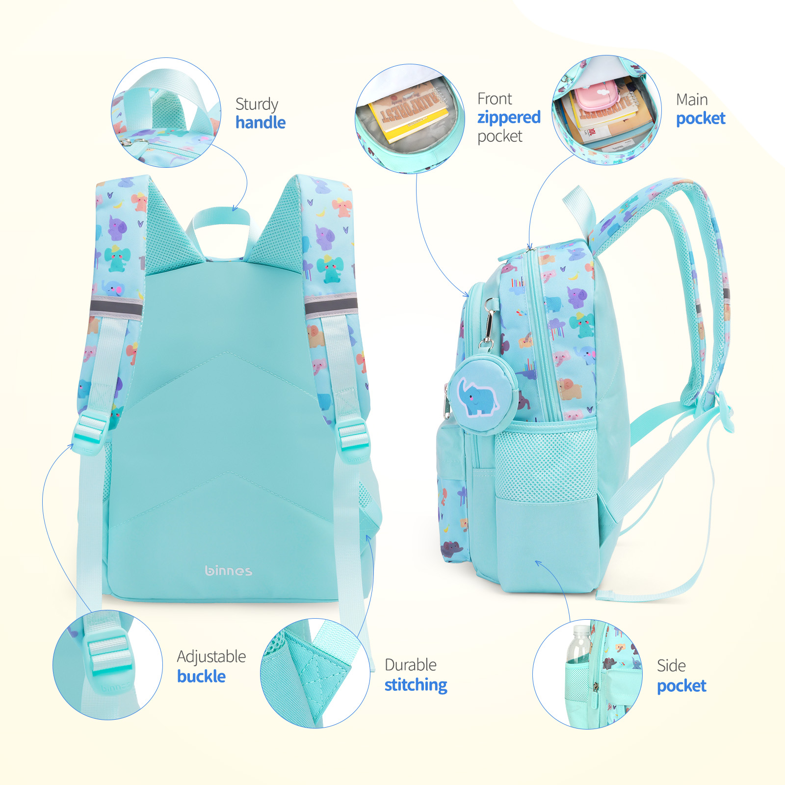 SUNEIGHT Kids backpack,Toddler Backpack for 1-5 Years