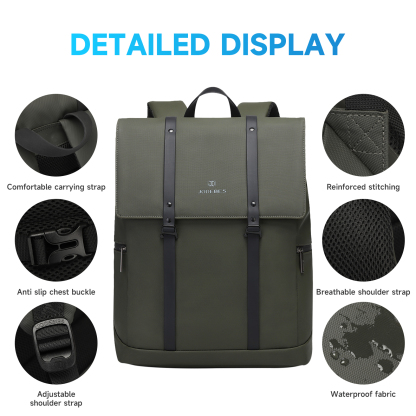 JODEBES Laptop Backpack,Business Anti Theft Slim Sturdy Laptops Backpack,Water Resistant Laptop Bag 15.6Inch 18L(Black)