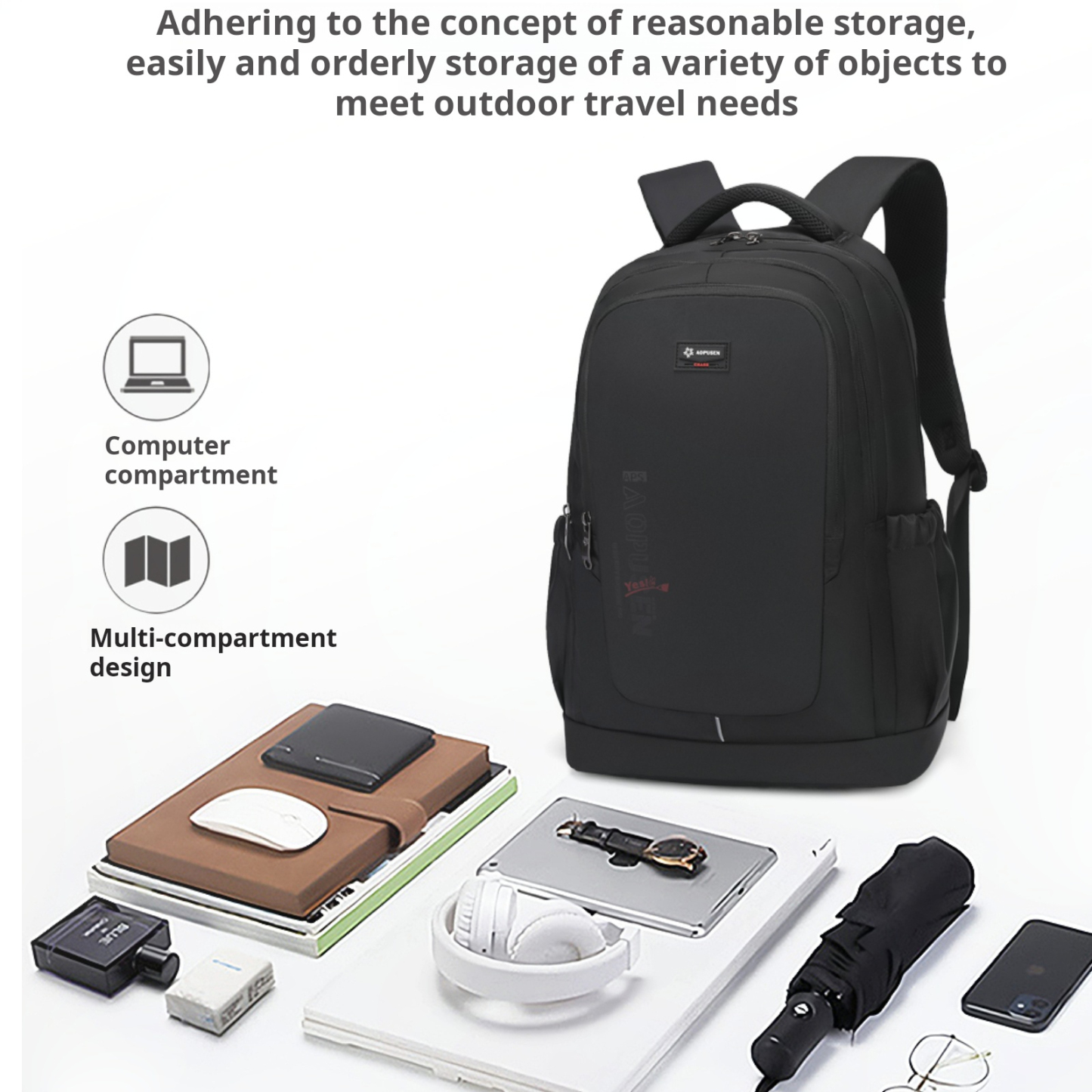 AOPUSEN Casual Backpack Water Resistantand  Lightweight AP-10352