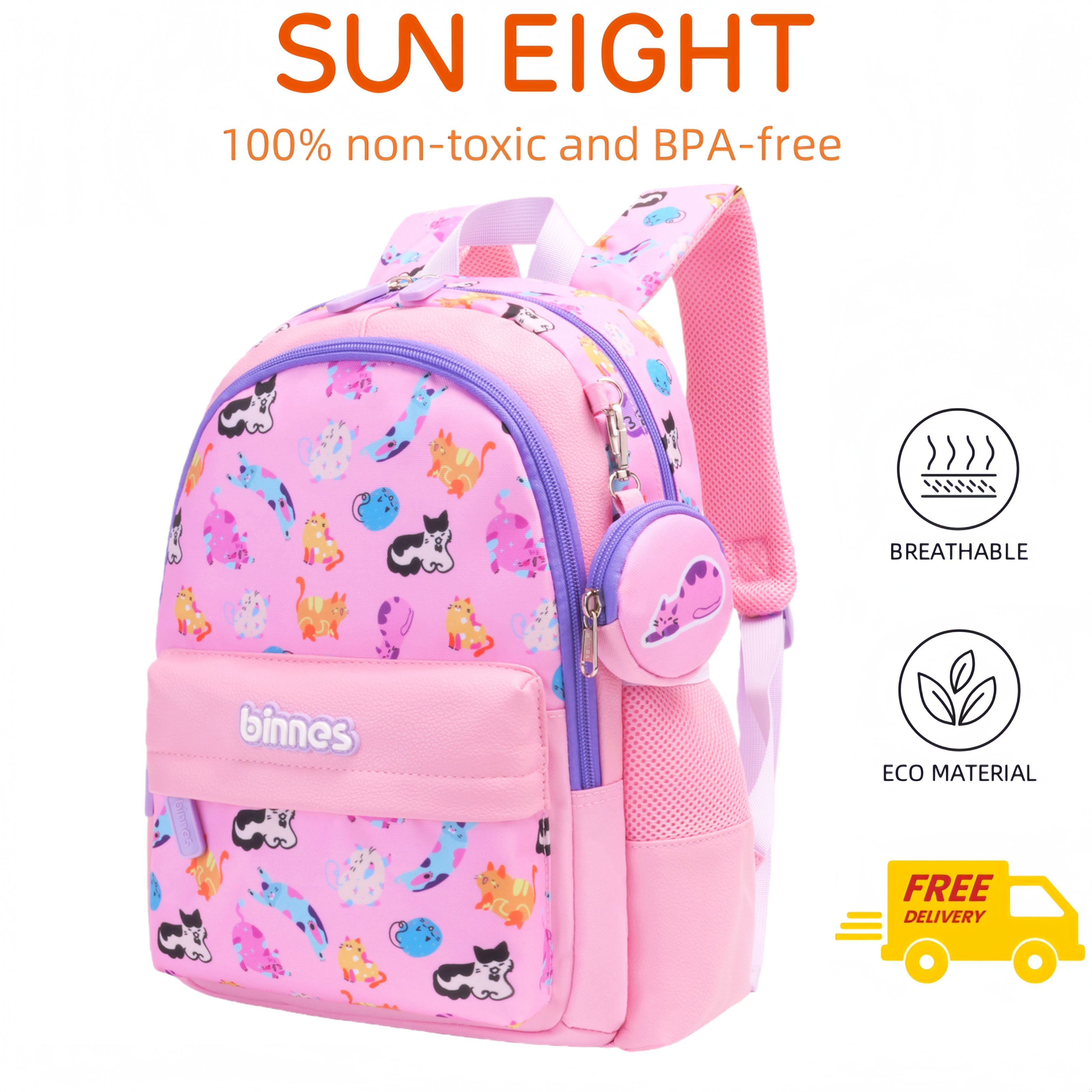 SUNEIGHT Kids backpack,Toddler Backpack for 1-5 Years