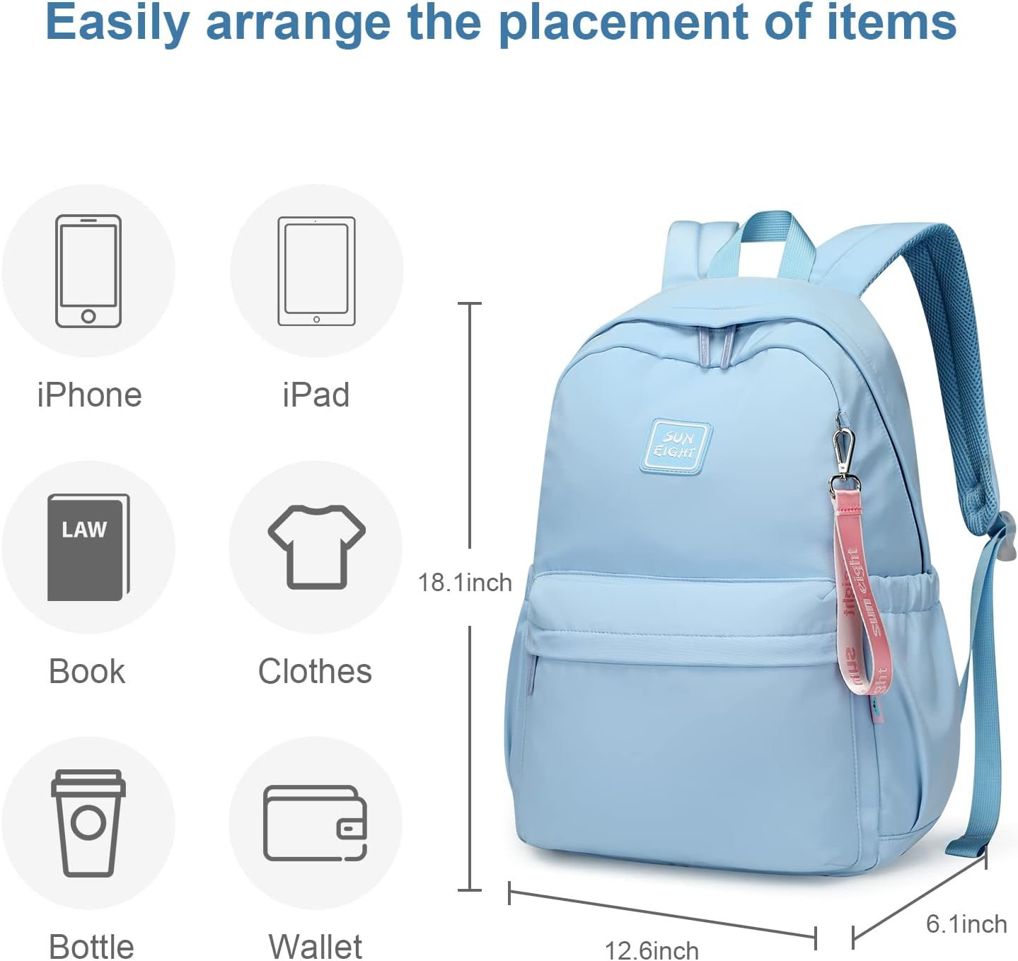 SUN EIGHT✨ Trendy & Functional Teen Backpacks for School, Travel & Everyday Use🎒