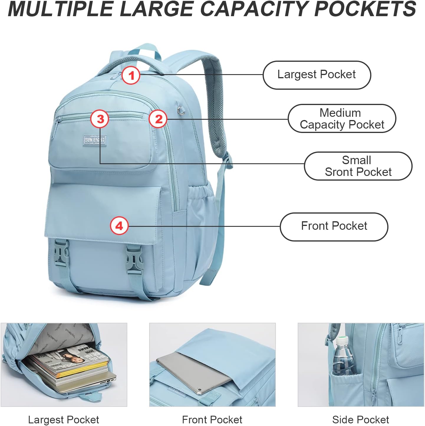 Sun Eight Laptop Backpack  for All Ages Height Above 140cm (15.6") 35L SE-8391-Sun Eight Backpack