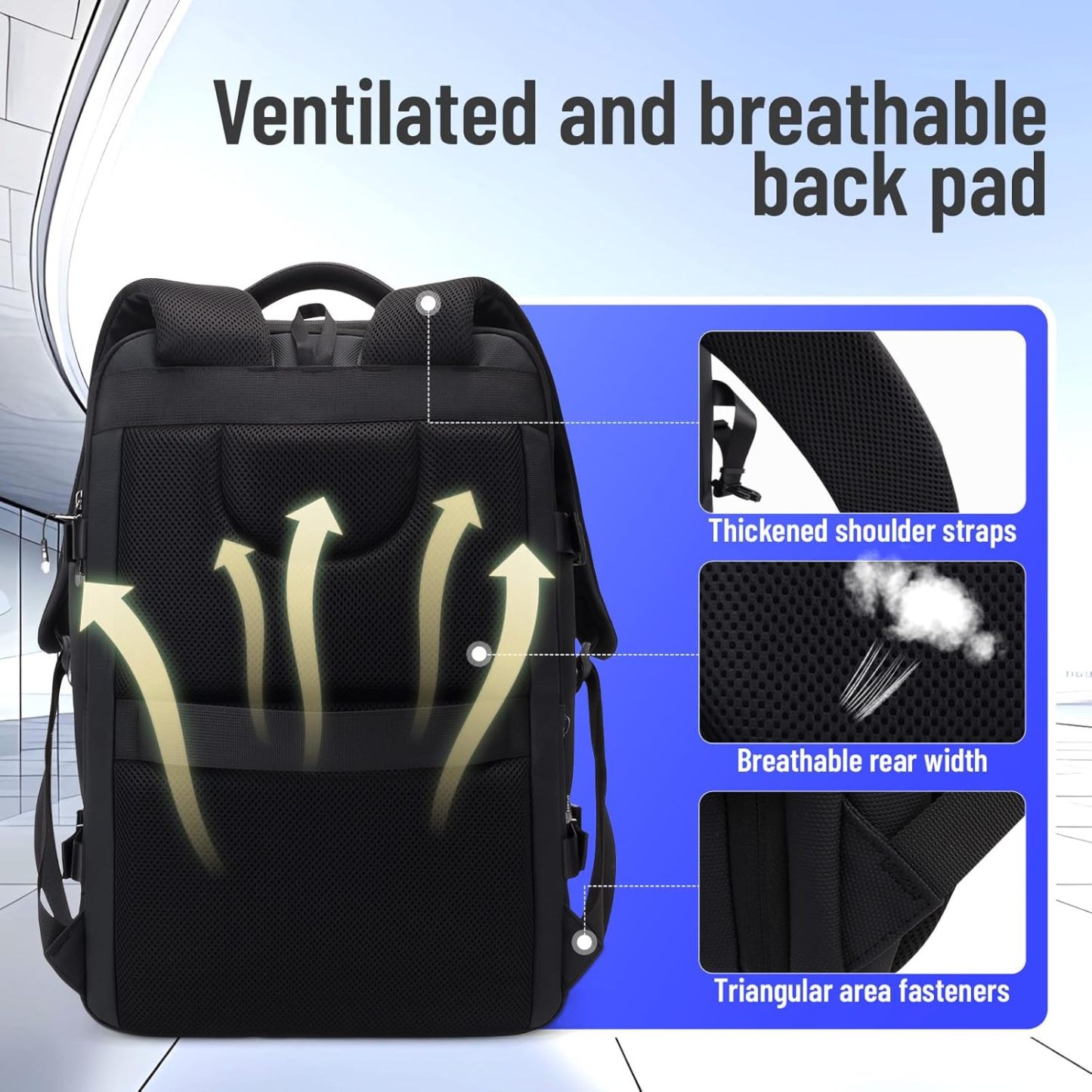 JODEBES 50L Carry on Travel Backpack for Men Women,Airline Approved Convertible Duffle Backpack Luggage Bag,TSA Overnight Bags,fits 17" Laptop