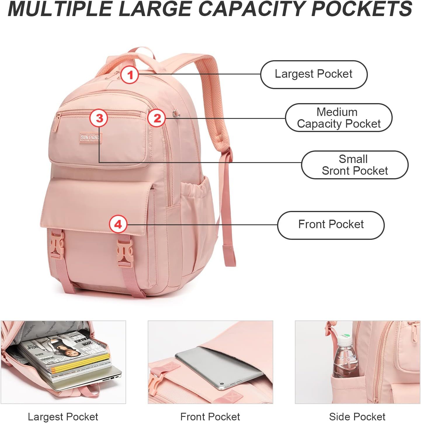 Sun Eight Laptop Backpack  for All Ages Height Above 140cm (15.6") 35L SE-8391-Sun Eight Backpack