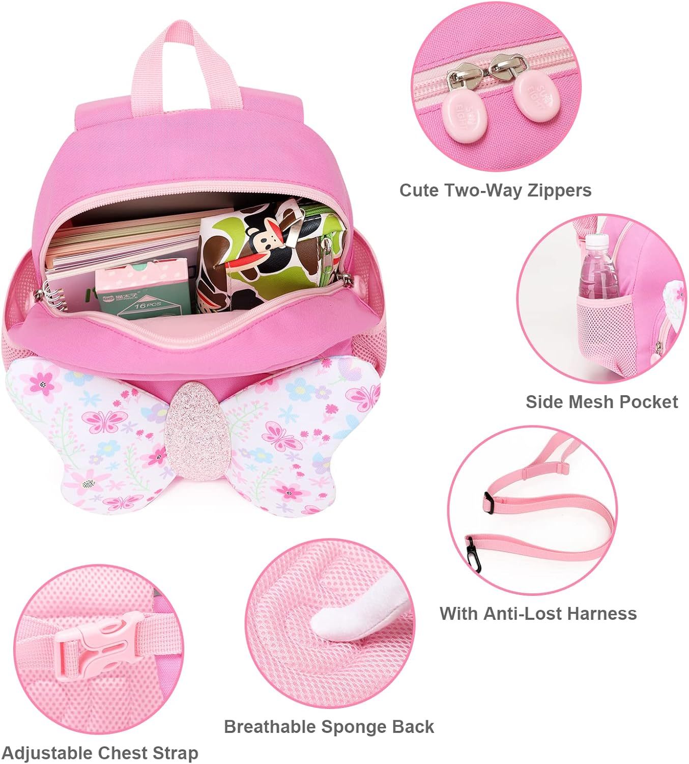 SUN EIGHT Ergonomic Healthy Kindergarten Bag Perfect for Ages 2-6 SE-22065-BF