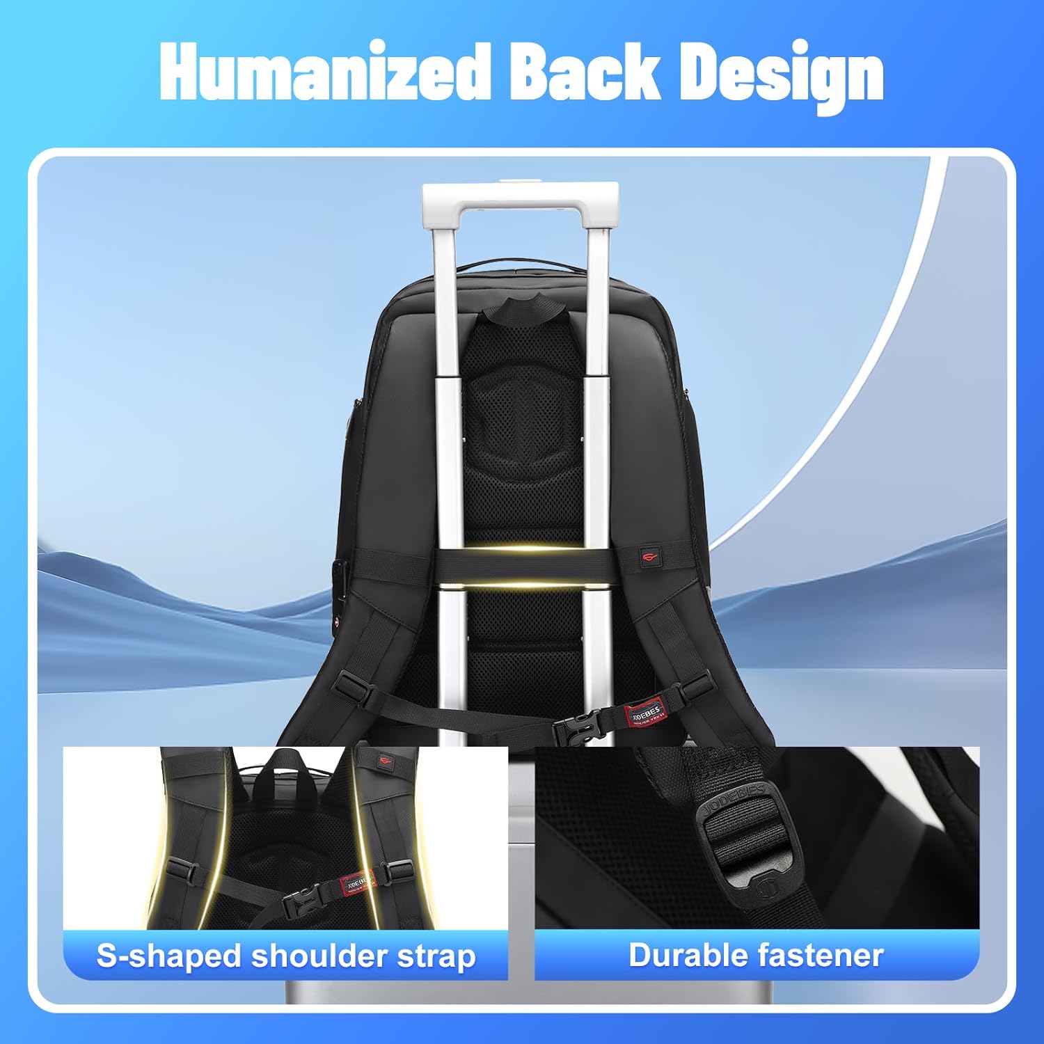 Jodebes Laptop Backpack with TSA lock,USB Charging Port Fits School & Travel - Slim Water-Resistant Business Bag,24L Deep Storage Travel Backpack Fits 15.6/17.3 Inch Laptop Backpack 