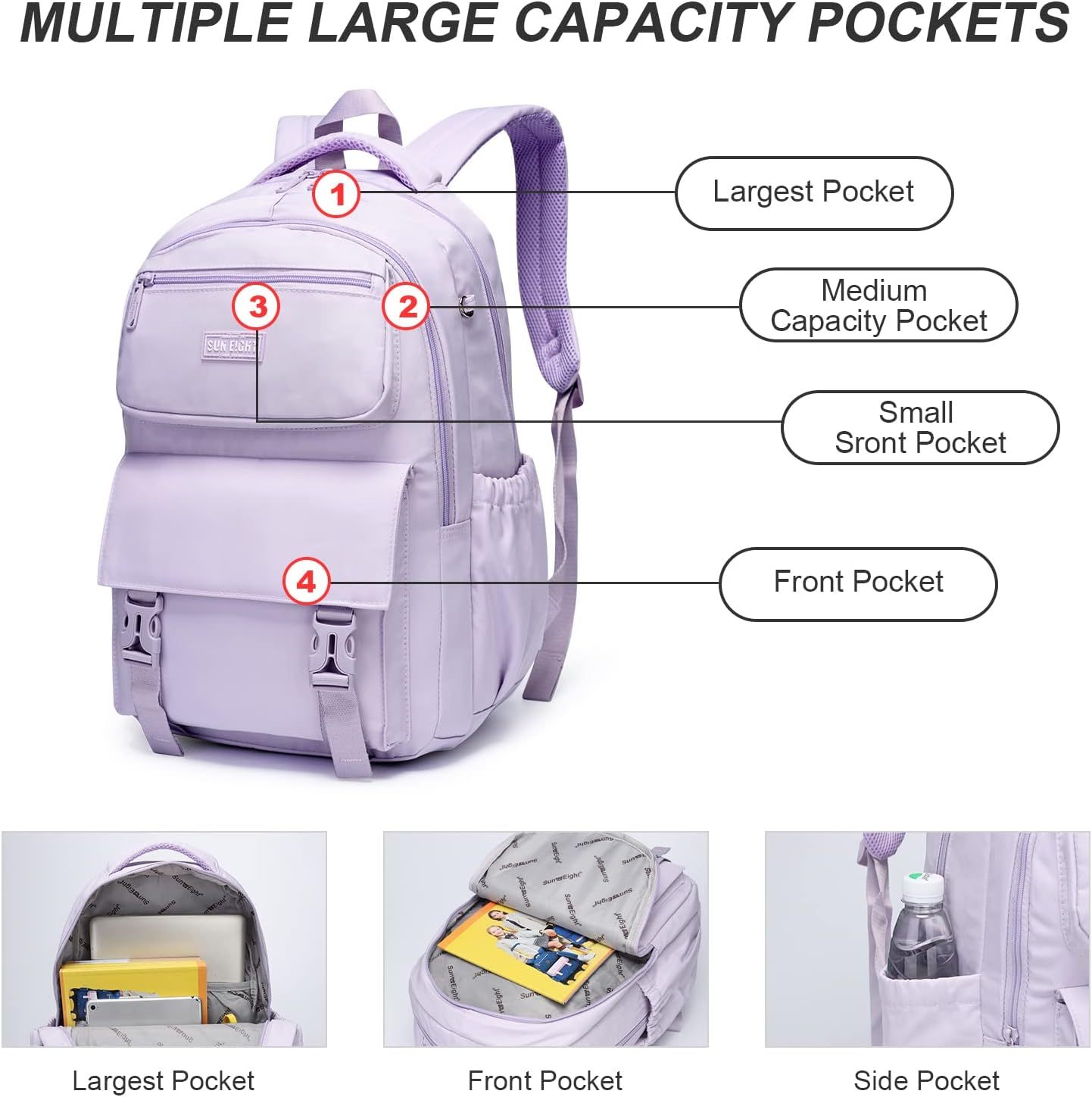 Sun Eight Laptop Backpack  for All Ages Height Above 140cm (15.6") 35L SE-8391-Sun Eight Backpack