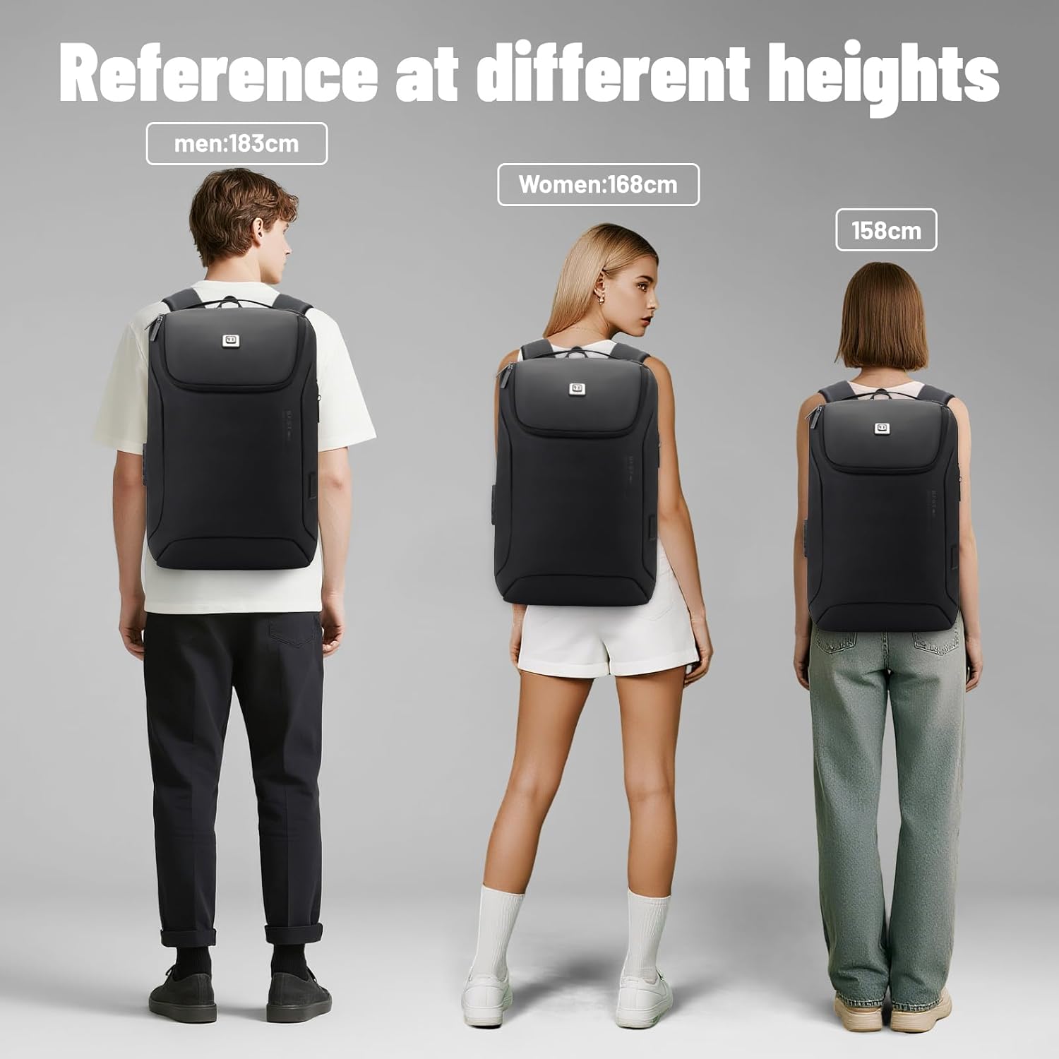 Jodebes Travel Laptop Backpack with TSA Lock,Waterproof 17.3 Inch Business Laptop Rucksack Bag USB Charging Port,Anti-Theft Carry on Backpack