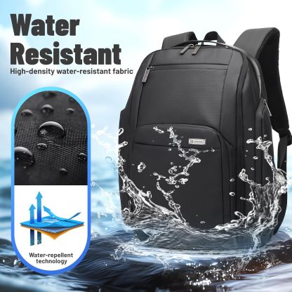 Jodebes Laptop Backpack with TSA lock,USB Charging Port Fits School & Travel - Slim Water-Resistant Business Bag,24L Deep Storage Travel Backpack Fits 15.6/17.3 Inch Laptop Backpack 