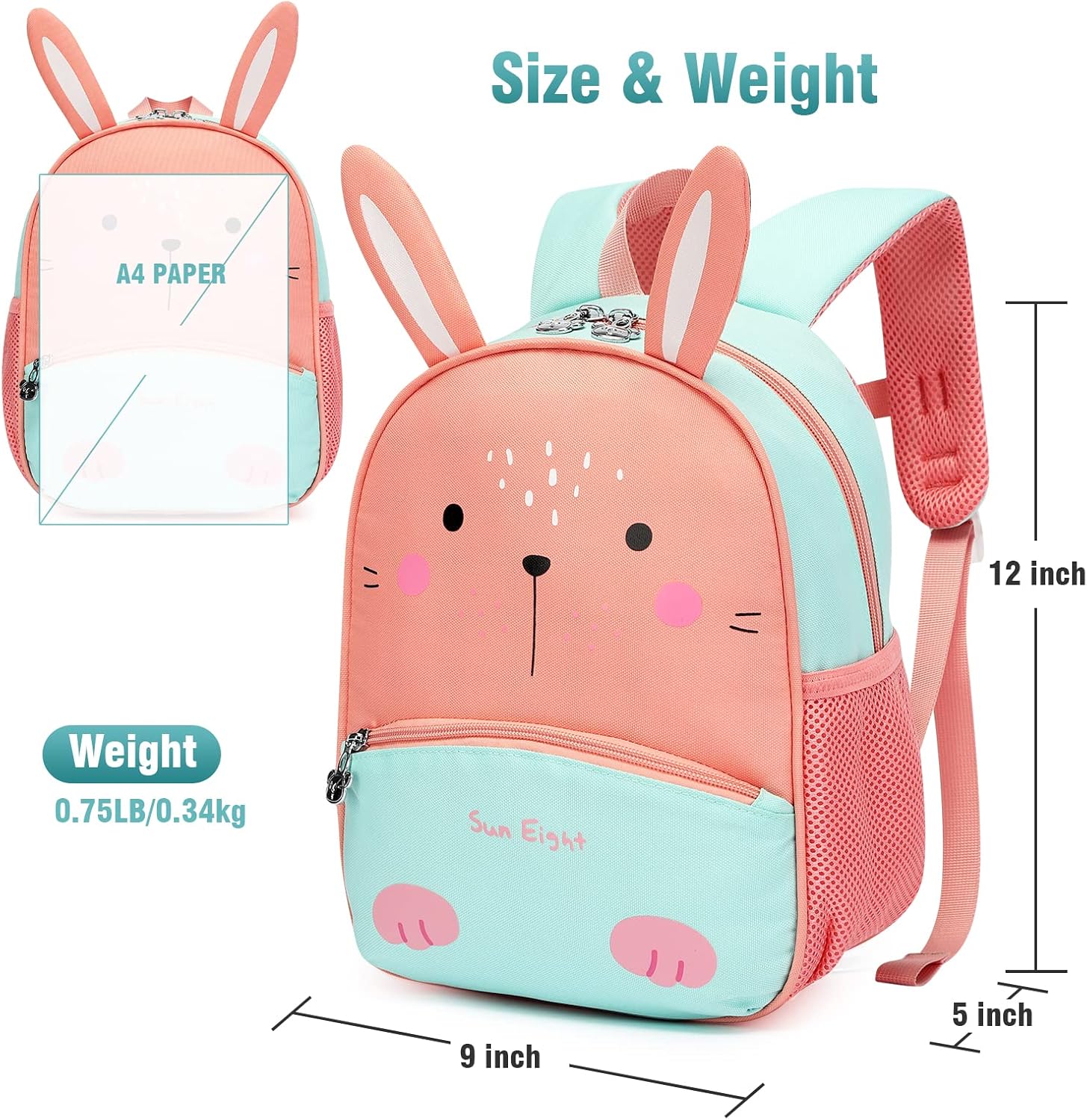 SUN EIGHT Healthy Toddler Backpack for Aged 2-6 SE-2850-WR
