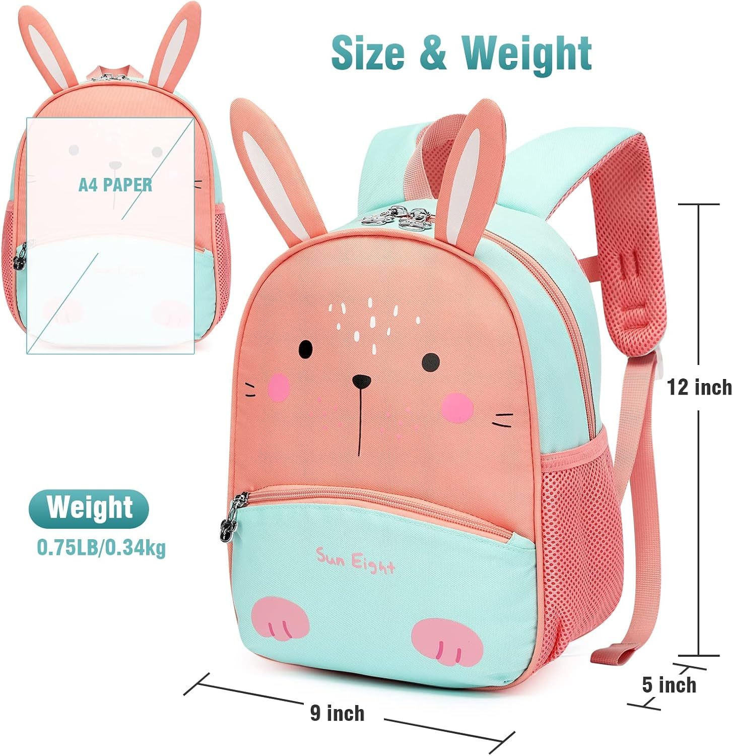 SUN EIGHT Healthy Toddler Backpack for Aged 2-6 SE-2850-WR