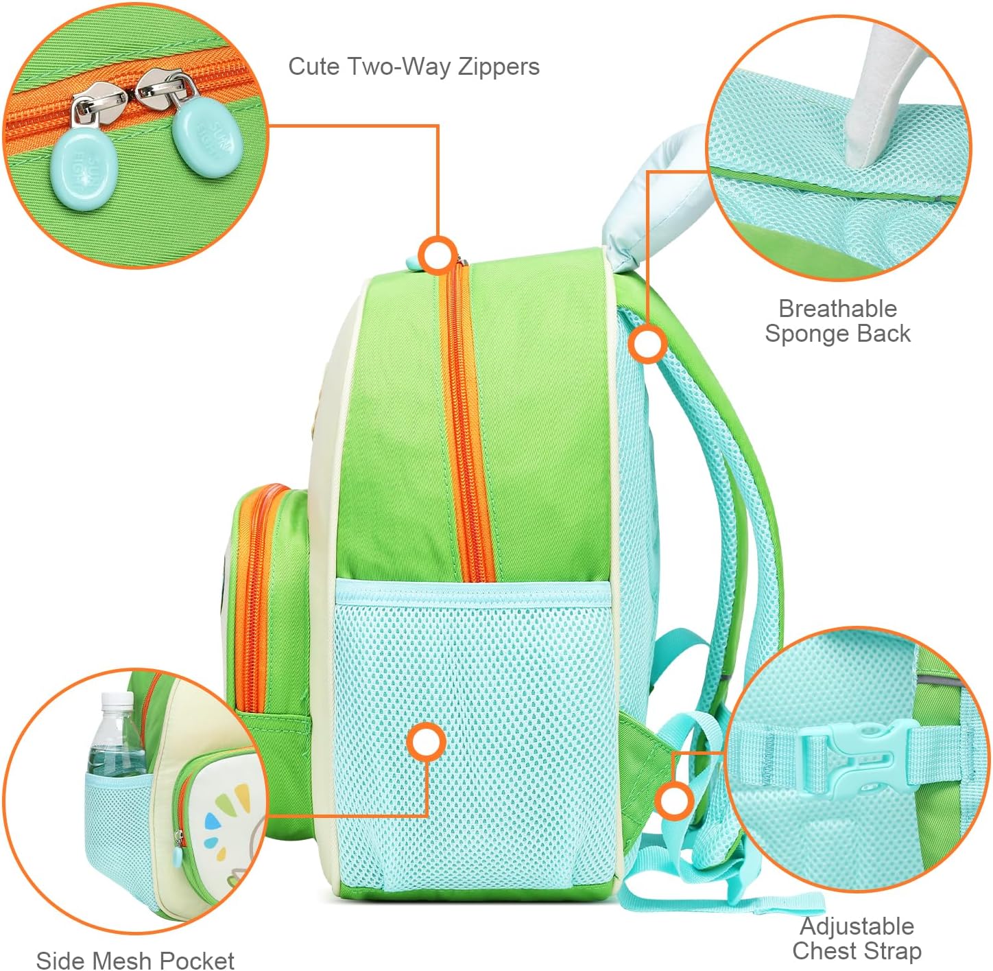 SUN EIGHT Cute Animal Preschool Backpack for Toddlers Aged 2-8 SE-90242