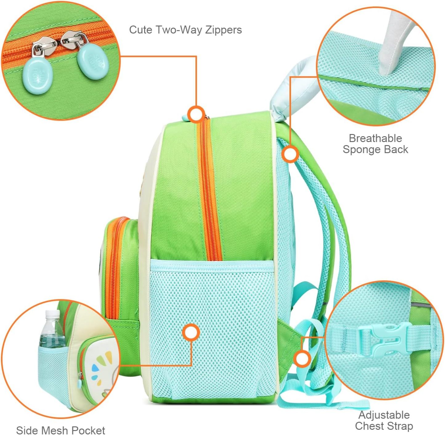 SUN EIGHT Cute Animal Preschool Backpack for Toddlers Aged 2-8 SE-90242