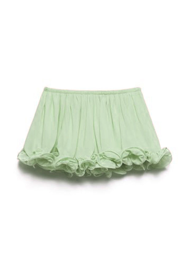 Romantic Drama Chiffon Wavy Ruffles Elastic Waist Loose Shorts