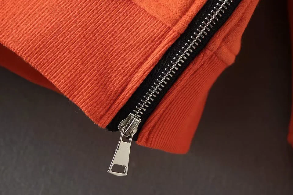 Autumn Women Clothing Solid Color Loose Casual Zipper Sweatshirt