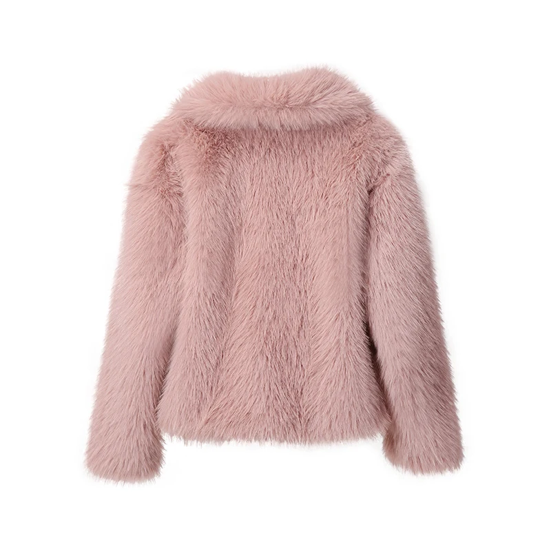 Chic Ins Blogger Brand Fashion Fake Fox Fur Jacket Coat Women Winter Luxury Design Big Collar Fur Coats Cool Girls Overcoat