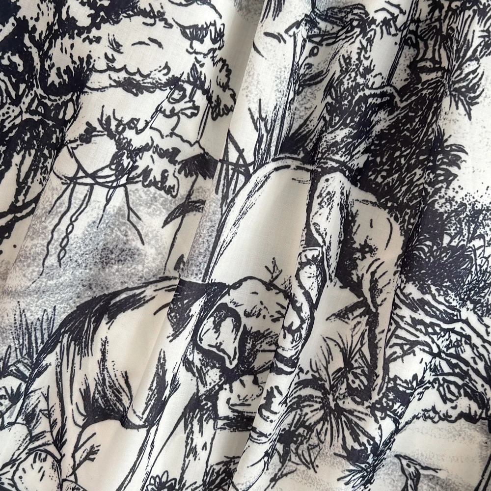 Summer Retro Shirt Dress Women Short Sleeved Lapel Single Breasted A-line Print Long Dresses Ladies Elegant Party Long Robe