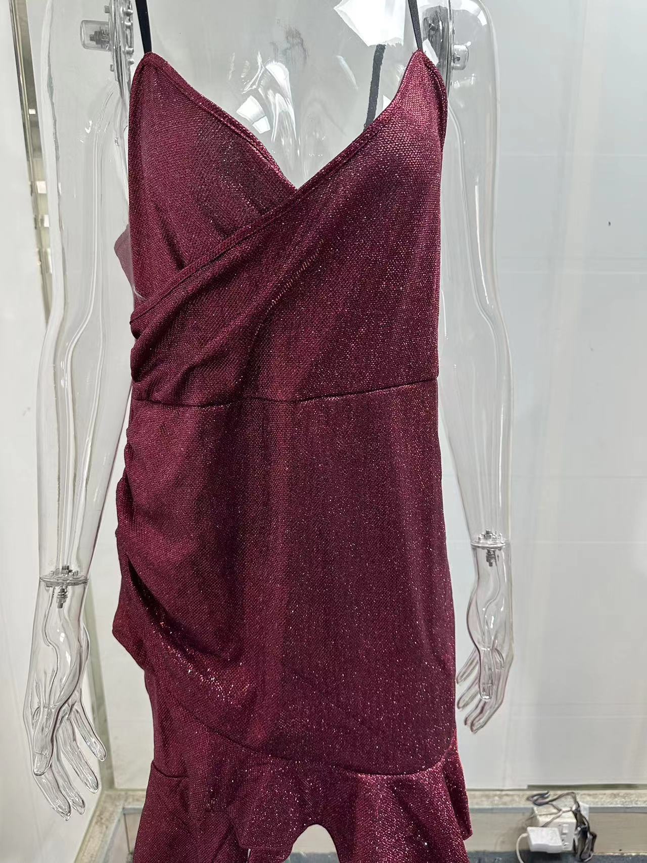 Spring Sexy Women Clothing Elegant Evening Dress High Waist Sleeveless Slim Fit Tube Top Short Dress