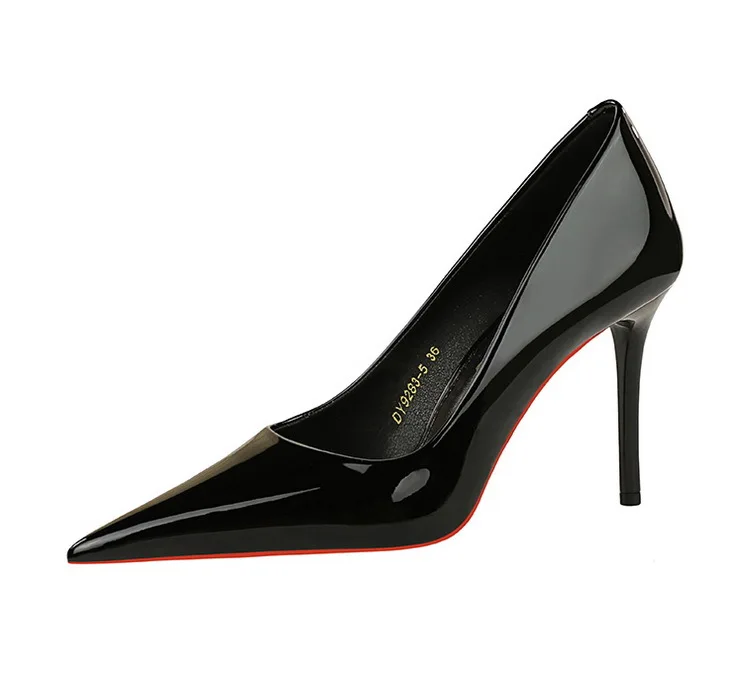 Shoes Patent Leather Women Pumps Sexy High Heels Pointed Lady Party Shoes Stilettos Women Heels Fashion Wedding Shoes