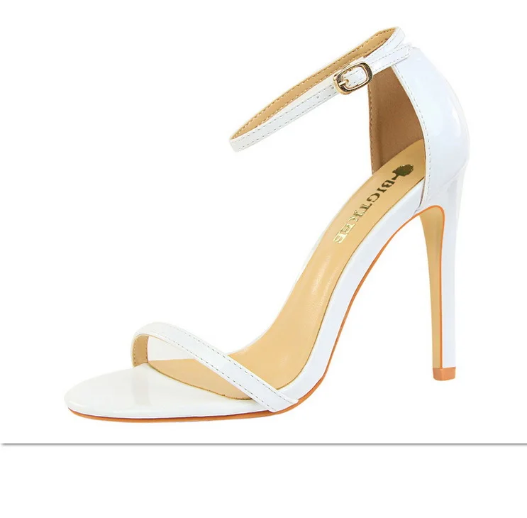 Shoes Super High Heels 11cm Women Shoes Patent Leather Woman Pumps Sexy Women Heels Stiletto Open Toe Ladies Shoes 2021