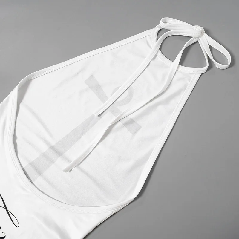 Printing Y2k Dress Bodycon Sexi Night Dress Hot White Club Outfits For Women Summer Clothes Backless Vestidos De Mujer Cover-ups