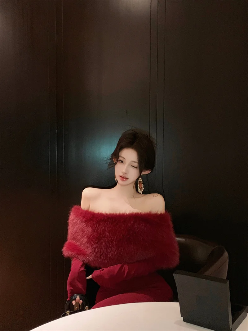 Fashion New Women Elegant Bodycon Midi Dress Long Sleeve Slim Solid Chic Vintage Christmas Party Prom Clothes Female Vestidos