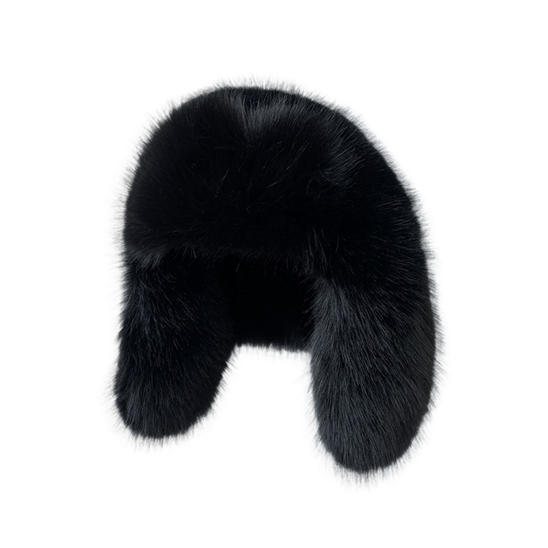 Winter Women Fluffy Furry Faux Fox Fur Bomber Hats Flaps Luxury Vintage Y2k Girls Warm Earflap Snow Ski Hat Caps Russian