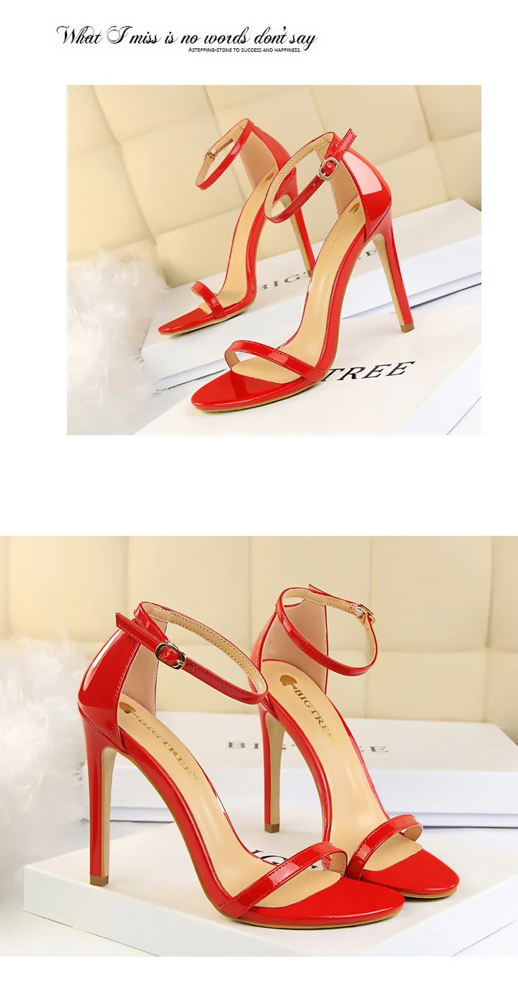 Shoes Super High Heels 11cm Women Shoes Patent Leather Woman Pumps Sexy Women Heels Stiletto Open Toe Ladies Shoes 2021