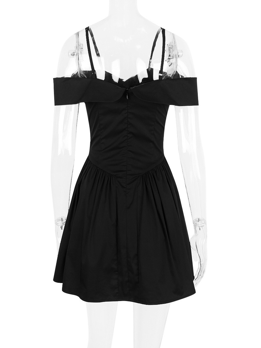 Little Black Dress Spaghetti Straps Flared Birthday Party Mini Dresses