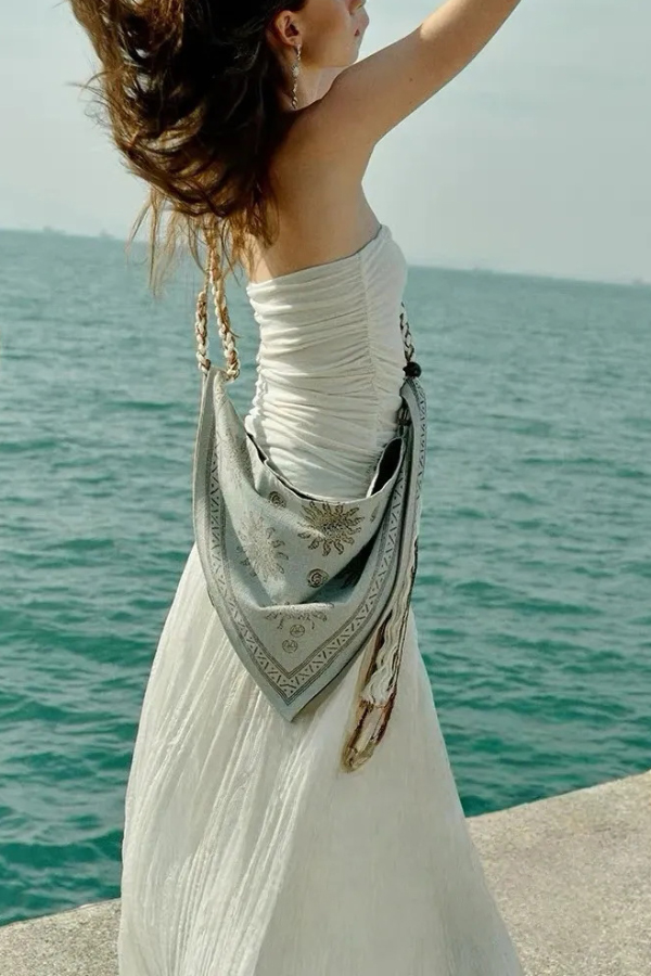 Bohemian Style Tassel Pendant Vacation Crossbody Bag