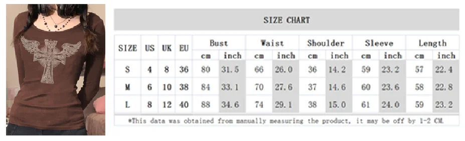 2000s Retro Rhinestone Graphic Print T-shirt Harajuku Grunge Y2K Aesthetics Fairy Crop Top Korean Fashion Vintage Mall Goth Tees