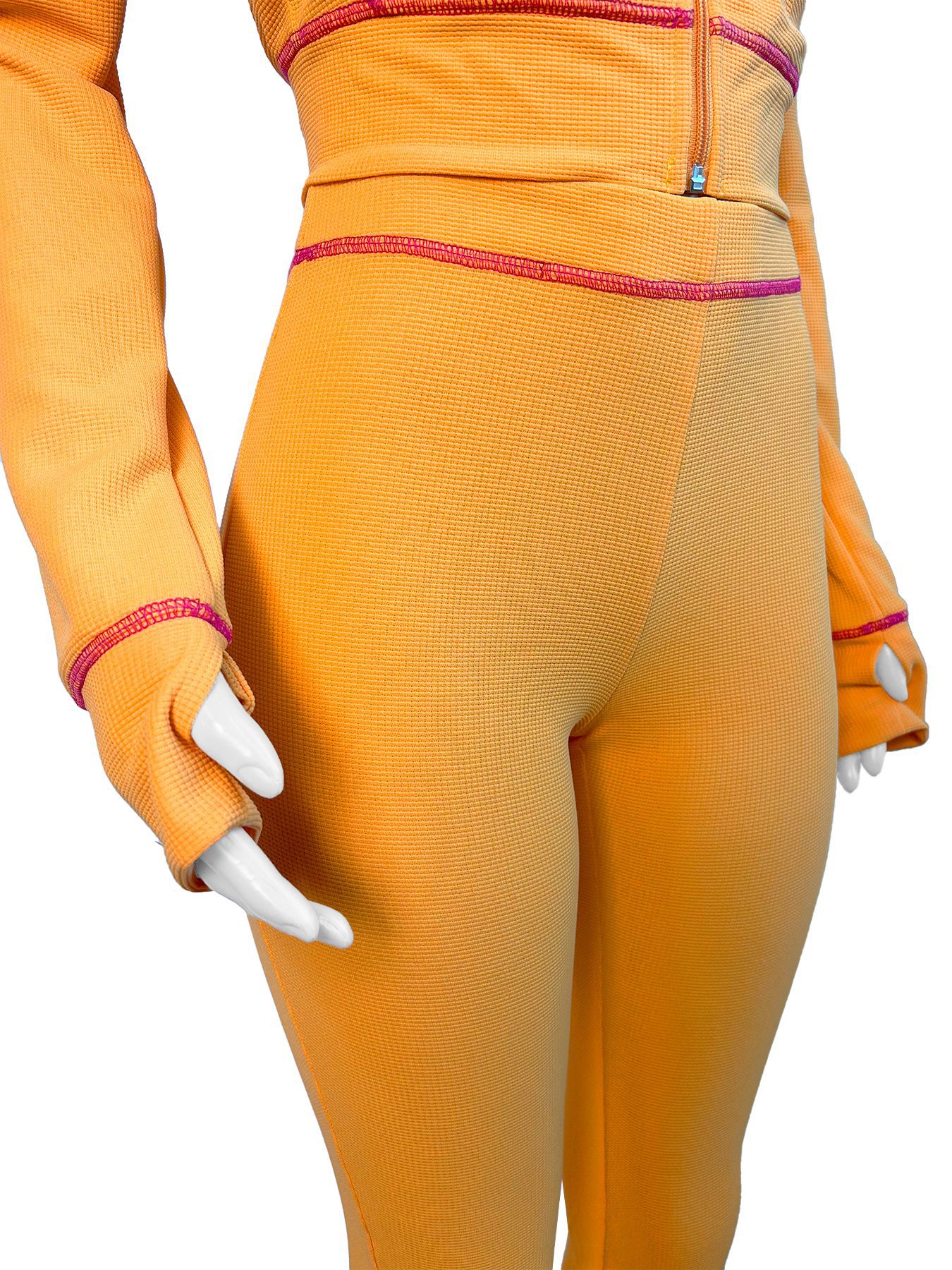 Women Waffle Texture Fabric With Shoulder Cuff Hat Micro Horn Casual Suit