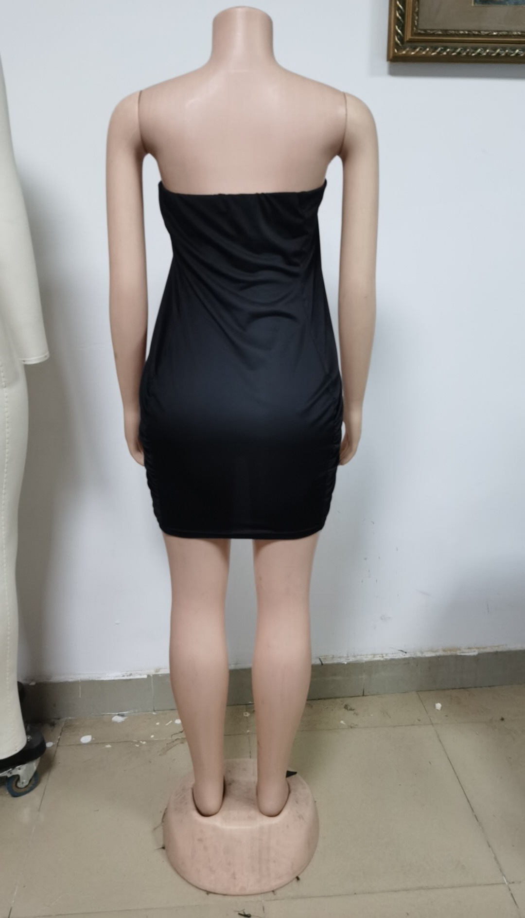 Sexy Irregular Asymmetric Pleating Strapless Dress Formal Dress