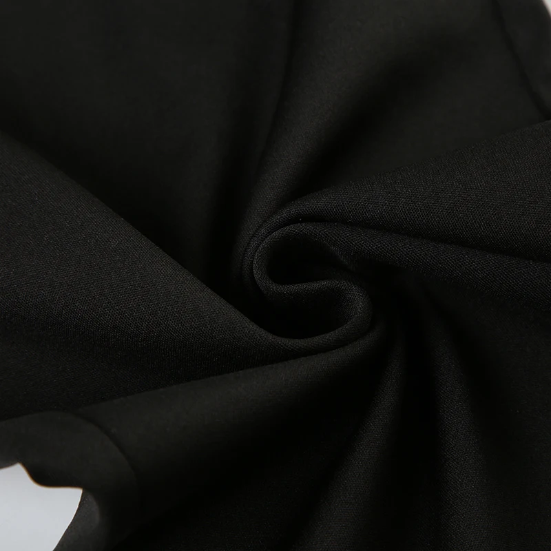 Contrast Lace-Up Low Waist Y2K Flared Pants Women Black Basic Simple Casual Sweet Style Trousers