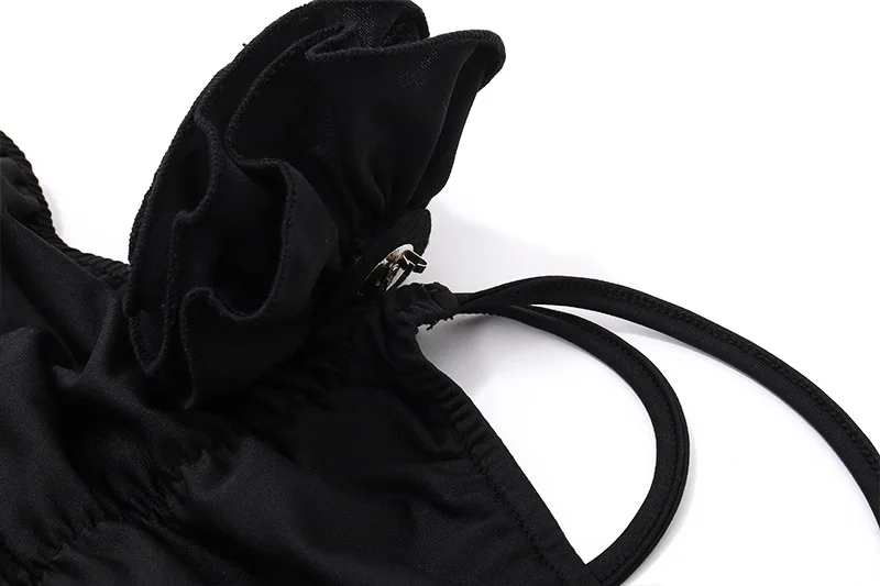 Flower Bodycon Maxi Dresses For Women Folds Slim Black Sundress Women's Sexy Backless Party Temperament Dresses Woman