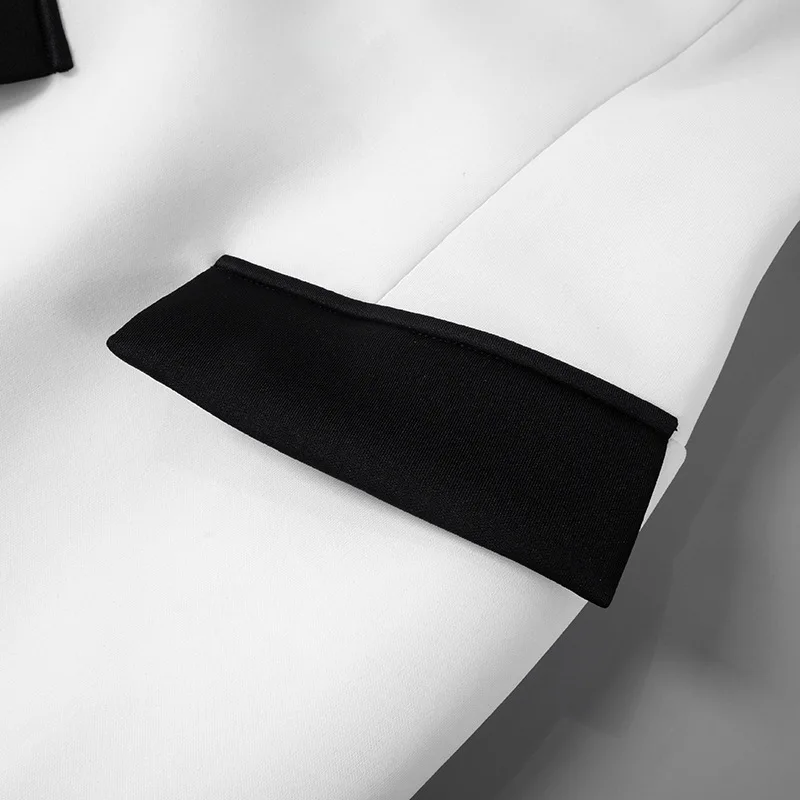 Summer Fashion Contrast Mini Dress For Women High Waist Patchwork Lapel Slim Elegant Dress Ladies Streetwear Mini Dress