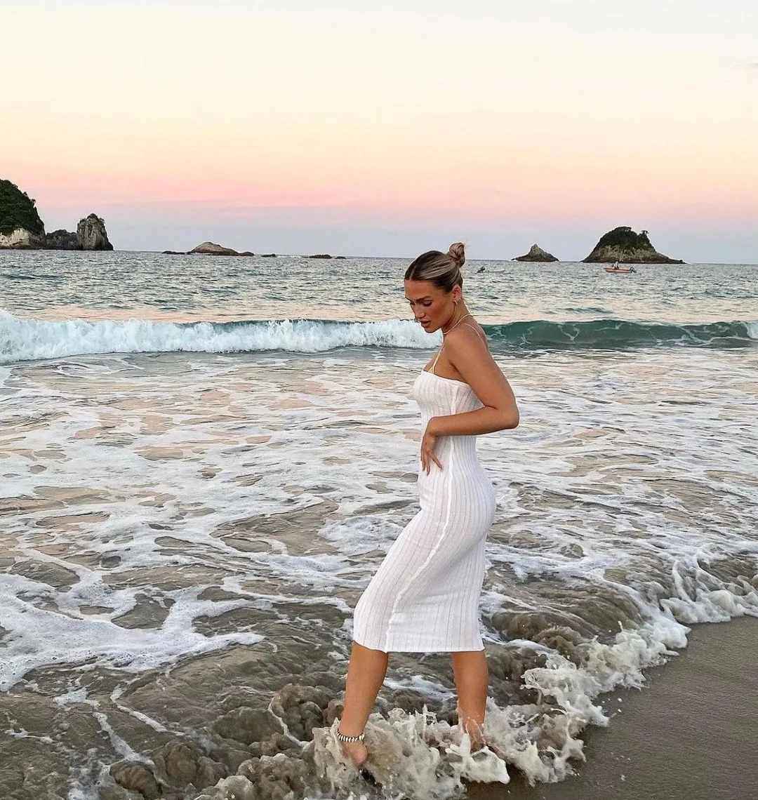 Summer Knit Long Skirt Women Sexy Holiday Party Beach Cove-Up Midi Skirts Dropped Waist See Through Wrap White Maxi Skirt