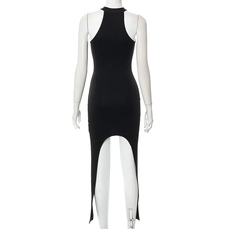 Black Dresses For Women Y2k Clothes Long Tassels Vestidos De Mujer O-neck Sleeveless Sexi Night Dress Hot Club Outfit Streetwear