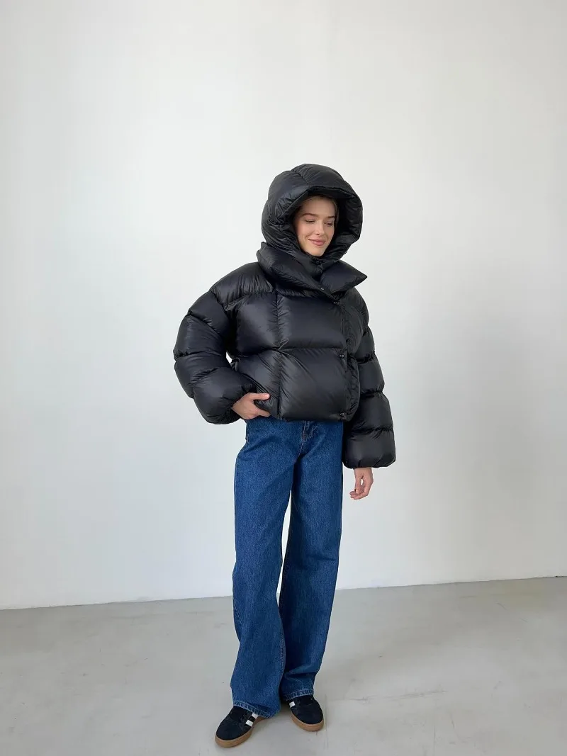 Thick Parkas Long Sleeve Top Women Autumn Winter Warm Coat Women's Street Fashion Hoodies Woman Cotton-padded Jacket 2025