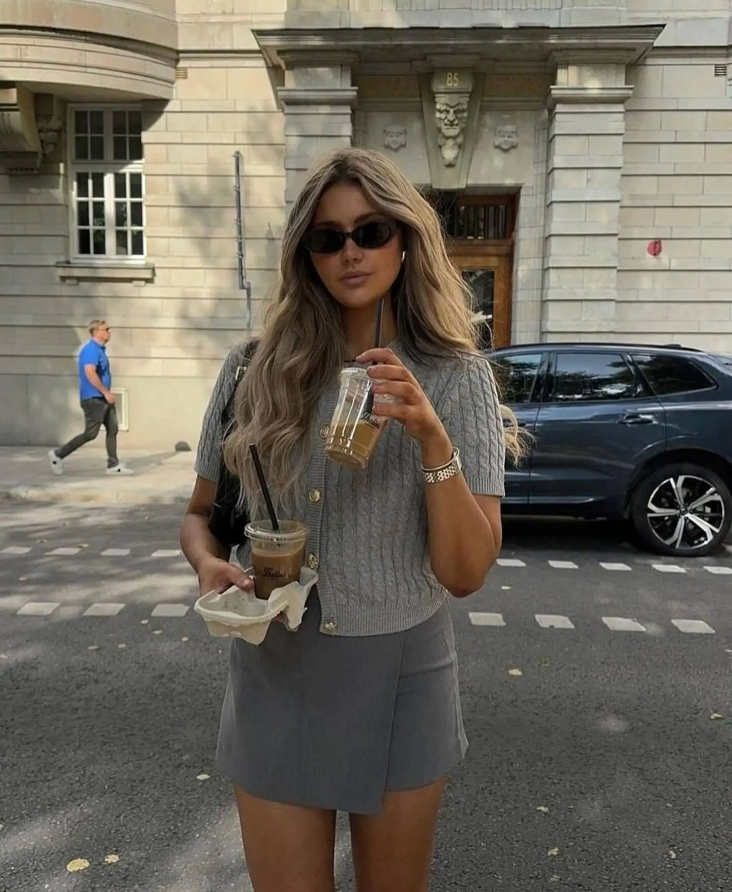 Patchwork Ribbed Knit Cardigan For Women Short Sleeve Fashion Slim Twist Solid Commute Autumn Sweater Knitwear Cropped Top