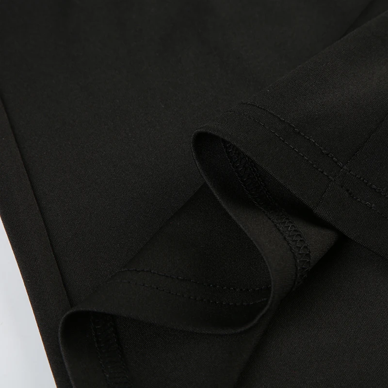 Contrast Lace-Up Low Waist Y2K Flared Pants Women Black Basic Simple Casual Sweet Style Trousers