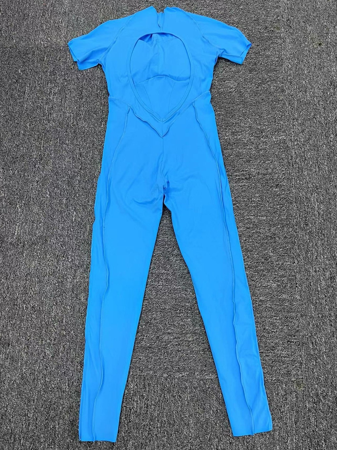 Autumn Winter Three Dimensional Backless Tight Short Sleeved Trousers Jumpsuit One Piece Sports Yoga Jumpsuit