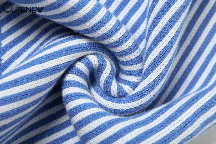 Stripe Knit Women Playsuits Classic Fashion Full Sleeve Low V-neck Bandage Slim Rompers Crochet Women Mujer Attirewear