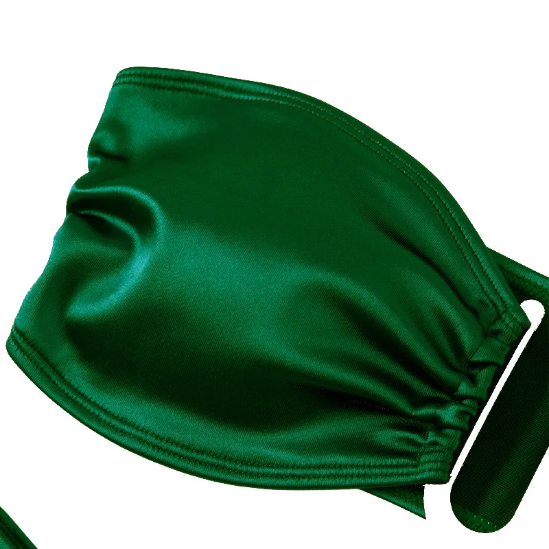 Sexy Bikini Set Bandeau Strapless Wrinkled Bikini Women Swimwear Female Swimsuit Bikini set Bather Bathing Suit