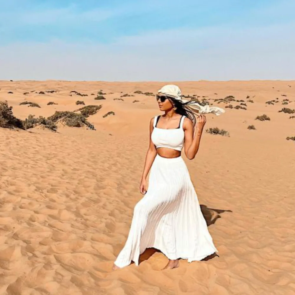 New White Knit Two Piece Women Sets Fall Ribbed Tank Top And Pleated Knitted Skirt Suits For Women Long Dress Sets Summer