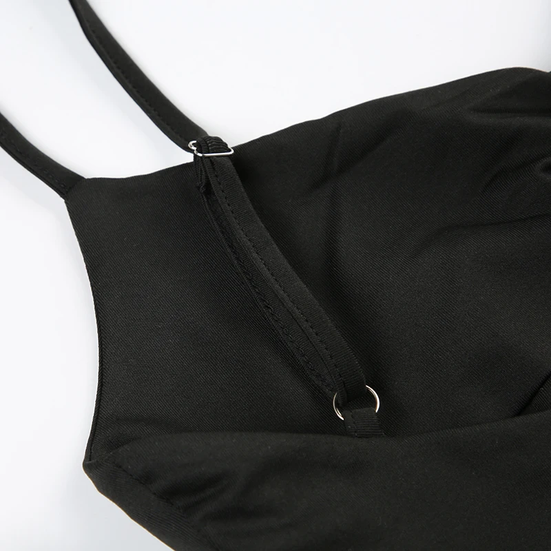 Backless Skinny Sexy Spaghetti Straps Bodysuits For Women Sleeveless Shirring V Neck Camisole Rave Baddie Bodys Shirts