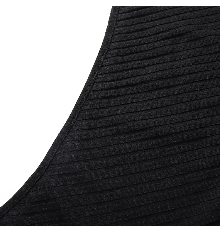 Sexy Black Sloping Shoulder Dress Oblique Shoulder Long Sleeve Hip Slim Fit Slim Backless